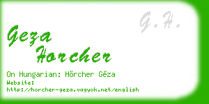 geza horcher business card
