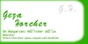 geza horcher business card